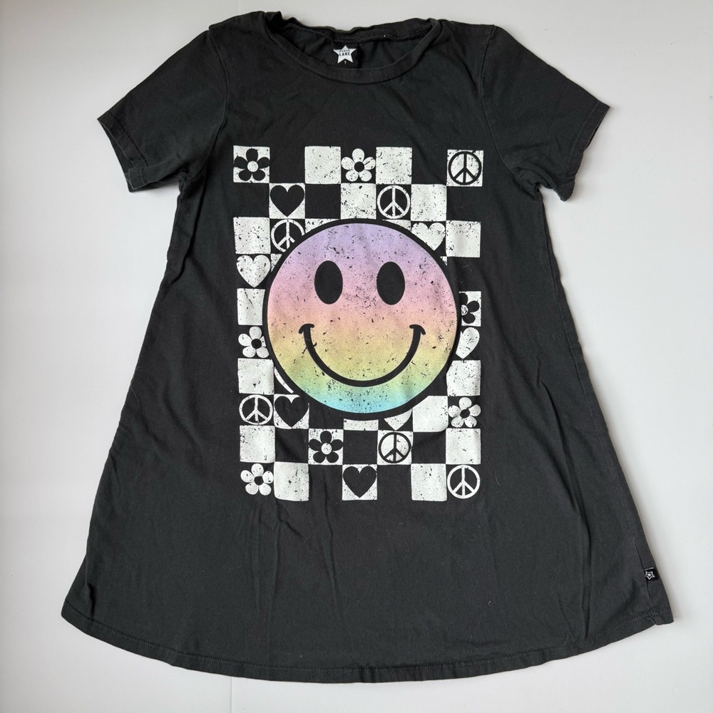 Pixie Lane Girls Dress & Legging Set Rainbow Smiley Graphic Bundle Sz 7 - Picture 3 of 9